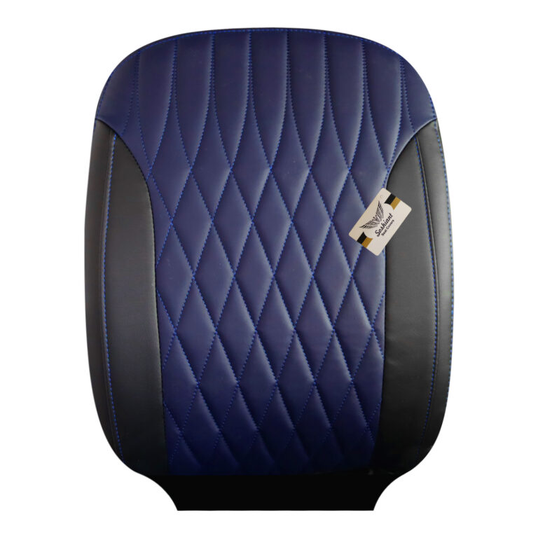 روکش صندلی مناسب پژو 206 و 207 (دیاموند چرم مشکی لمسه سرمه ای)
