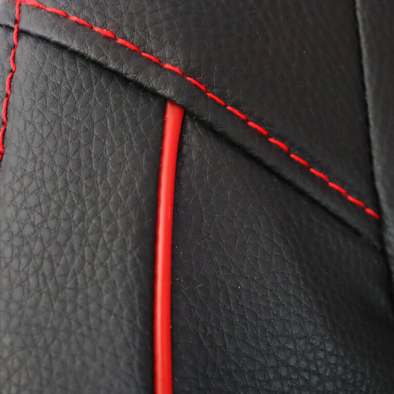 روکش صندلی خودرو پژو پارس تولید بعد از 96 تمام چرم با مغزی دوزی قرمز مدل دلتا