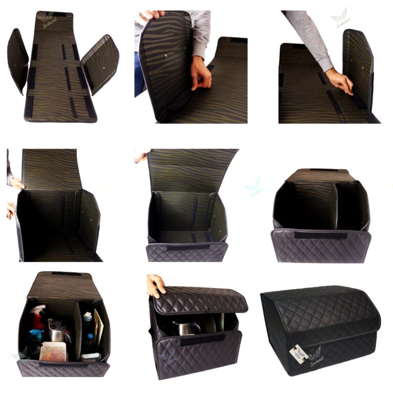 روکش صندلی خودرو سوشیانت مدل دلتا مناسب برای تیبا دو و کوییک همراه با جعبه نظم دهنده خودرو و ساک ورزشی
