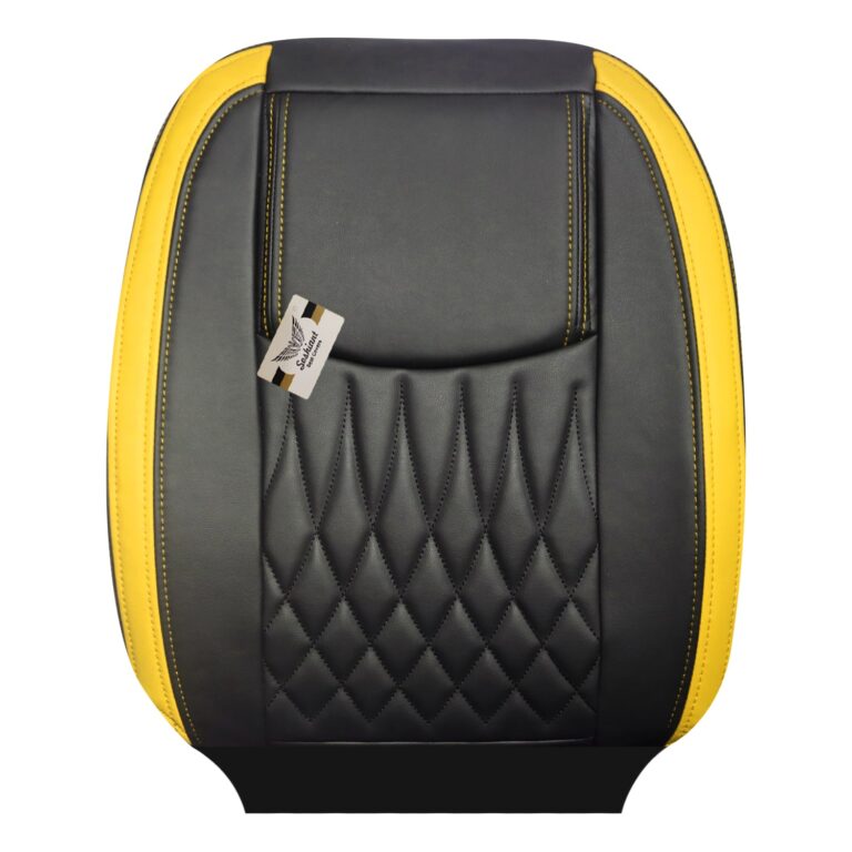 روکش صندلی 206 و 207 چرم مشکی خرجکار زرد مدل نیل