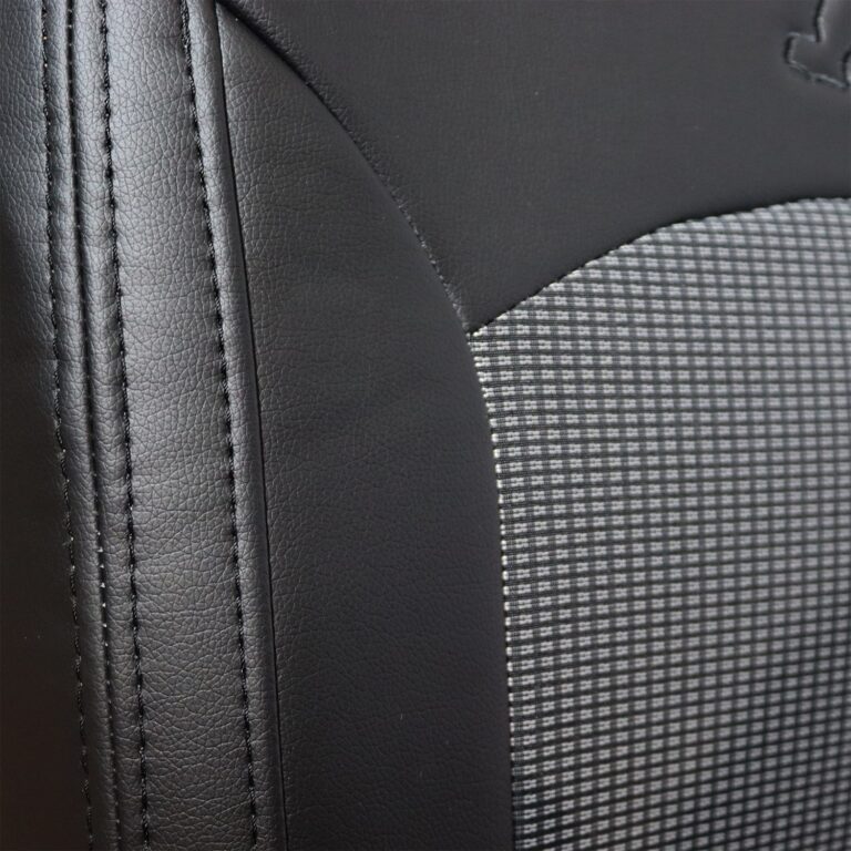 روکش صندلی 206 و 207 چرم مشکی لمسه پارچه فابریکی (همراه با پشت گردنی)