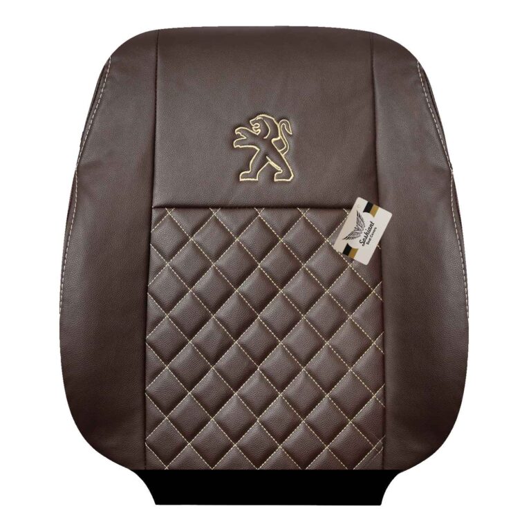 روکش صندلی مناسب پژو پرشیا و 405، تولید قبل از سال 96، چرم قهوه ای (24 ماه ضمانت کتبی) با پشت گردنی