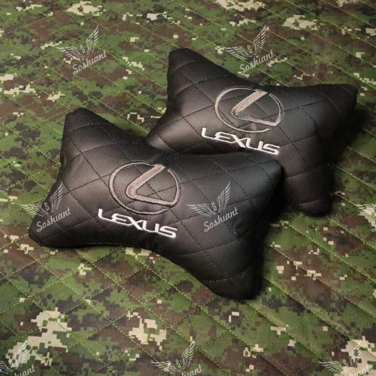 پشت گردنی BOB چرم مشکی با دوخت مشکی طرح لکسوس