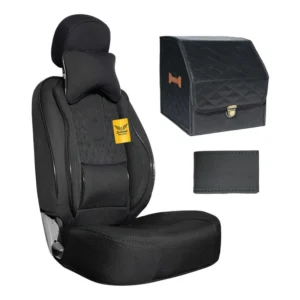 روکش صندلی پژو 206 و 207 و رانا پلاس جودون مدل AUDI همراه با پشت گردنی دور فرمان و باکس سایز کوچک