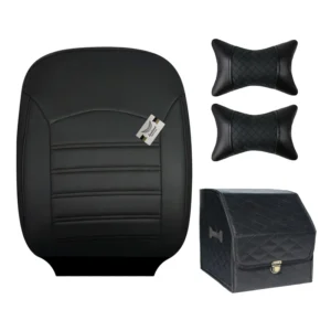 روکش صندلی پژو 206 و 207 چرم مدل آذین به همراه پشت گردنی، دورفرمان و باکس سایز کوچک