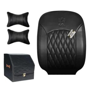 روکش صندلی پژو 206 و 207 چرم مدل ونیز همراه با پشت گردنی، دورفرمان و باکس سایز کوچک