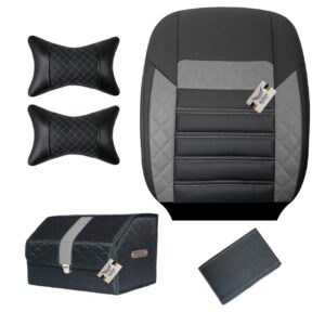 روکش صندلی پژو 206 و 207 و رانا پلاس چرم مدل الوند همراه با پشت گردنی، دورفرمان و باکس سایز بزرگ