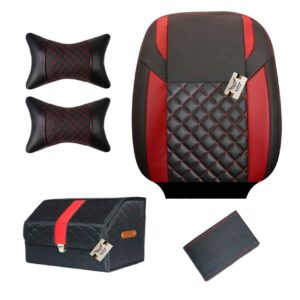 روکش صندلی پژو 206 و 207 و رانا پلاس چرم مدل کاج همراه با پشت گردنی ، دور فرمان و باکس سایز بزرگ